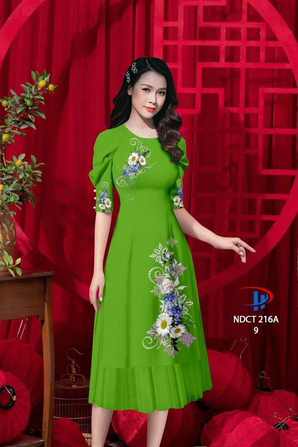 Vải Áo Dài Cách Tân Hoa In 3D AD NDCT216A 2